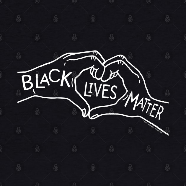 Black Lives Matters Heart Hand line by Jitterfly